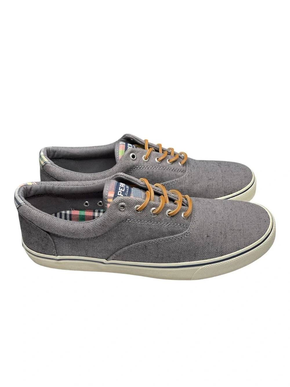 Sperry Top-Sider Striper II CVO Baja Linen Sneaker Grey Men Size 13